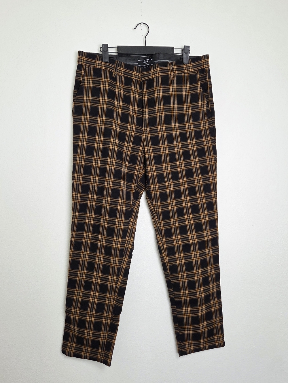 Forever 21 Mens Black & Brown Plaid Chinos Size 36